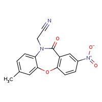2-{5-methyl-13-nitro-10-oxo-2-oxa-9-azatricyclo[9.4.0.0³,?]pentadeca-1(11),3,5,7,12,14-hexaen-9-yl}acetonitrile
