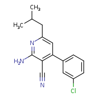 2-amino-4-(3-chlorophenyl)-6-(2-methylpropyl)pyridine-3-carbonitrile