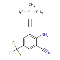 2-amino-5-(trifluoromethyl)-3-[2-(trimethylsilyl)ethynyl]benzonitrile