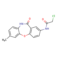 2-chloro-N-{5-methyl-10-oxo-2-oxa-9-azatricyclo[9.4.0.0³,?]pentadeca-1(11),3,5,7,12,14-hexaen-13-yl}acetamide