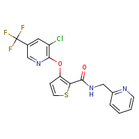 3-{[3-chloro-5-(trifluoromethyl)pyridin-2-yl]oxy}-N-(pyridin-2-ylmethyl)thiophene-2-carboxamide