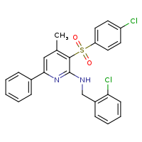 3-(4-chlorobenzenesulfonyl)-N-[(2-chlorophenyl)methyl]-4-methyl-6-phenylpyridin-2-amine