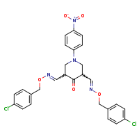 3,5-bis({[(4-chlorophenyl)methoxy]imino}methyl)-1-(4-nitrophenyl)piperidin-4-one