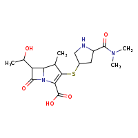 3-{[5-(dimethylcarbamoyl)pyrrolidin-3-yl]sulfanyl}-6-(1-hydroxyethyl)-4-methyl-7-oxo-1-azabicyclo[3.2.0]hept-2-ene-2-carboxylic acid