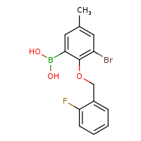 3-bromo-2-[(2-fluorophenyl)methoxy]-5-methylphenylboronic acid