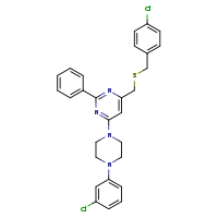 4-({[(4-chlorophenyl)methyl]sulfanyl}methyl)-6-[4-(3-chlorophenyl)piperazin-1-yl]-2-phenylpyrimidine