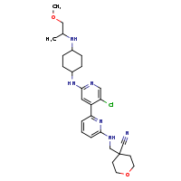 4-({[5'-chloro-2'-({4-[(1-methoxypropan-2-yl)amino]cyclohexyl}amino)-[2,4'-bipyridin]-6-yl]amino}methyl)oxane-4-carbonitrile