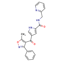 4-(5-methyl-3-phenyl-1,2-oxazole-4-carbonyl)-N-(pyridin-2-ylmethyl)-1H-pyrrole-2-carboxamide