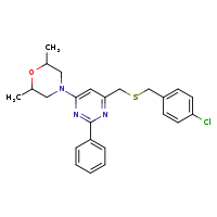4-[6-({[(4-chlorophenyl)methyl]sulfanyl}methyl)-2-phenylpyrimidin-4-yl]-2,6-dimethylmorpholine
