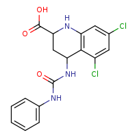 5,7-dichloro-4-[(phenylcarbamoyl)amino]-1,2,3,4-tetrahydroquinoline-2-carboxylic acid