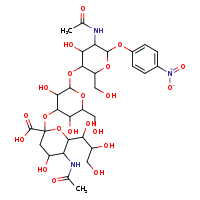 5-acetamido-2-[(2-{[5-acetamido-4-hydroxy-2-(hydroxymethyl)-6-(4-nitrophenoxy)oxan-3-yl]oxy}-3,5-dihydroxy-6-(hydroxymethyl)oxan-4-yl)oxy]-4-hydroxy-6-(1,2,3-trihydroxypropyl)oxane-2-carboxylic acid