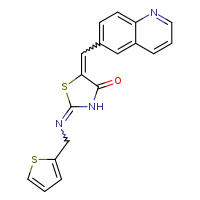 5-(quinolin-6-ylmethylidene)-2-[(thiophen-2-ylmethyl)imino]-1,3-thiazolidin-4-one