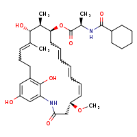 (5R,6E,8E,10E,13S,14R,15R,16Z)-15,22,24-trihydroxy-5-methoxy-14,16-dimethyl-3-oxo-2-azabicyclo[18.3.1]tetracosa-1(23),6,8,10,16,20(24),21-heptaen-13-yl (2R)-2-(cyclohexylformamido)propanoate