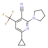 6-cyclopropyl-2-(pyrrolidin-1-yl)-4-(trifluoromethyl)pyridine-3-carbonitrile