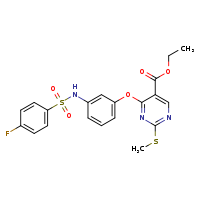 ethyl 4-[3-(4-fluorobenzenesulfonamido)phenoxy]-2-(methylsulfanyl)pyrimidine-5-carboxylate