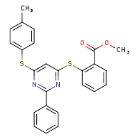 methyl 2-({6-[(4-methylphenyl)sulfanyl]-2-phenylpyrimidin-4-yl}sulfanyl)benzoate