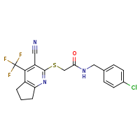 N-[(4-chlorophenyl)methyl]-2-{[3-cyano-4-(trifluoromethyl)-5H,6H,7H-cyclopenta[b]pyridin-2-yl]sulfanyl}acetamide
