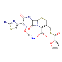 sodium 7-[2-(2-amino-1,3-thiazol-4-yl)-2-(methoxyimino)acetamido]-3-[(furan-2-carbonylsulfanyl)methyl]-8-oxo-5-thia-1-azabicyclo[4.2.0]oct-2-ene-2-carboxylate