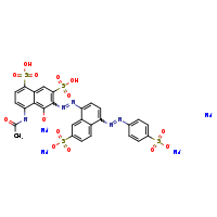tetrasodium 8-(acetylazanidyl)-3,5-disulfo-2-[(1E)-2-{7-sulfonato-4-[(1E)-2-(4-sulfonatophenyl)diazen-1-yl]naphthalen-1-yl}diazen-1-yl]naphthalen-1-olate