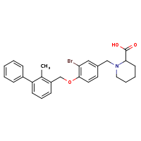 1-{[3-bromo-4-({2-methyl-[1,1'-biphenyl]-3-yl}methoxy)phenyl]methyl}piperidine-2-carboxylic acid