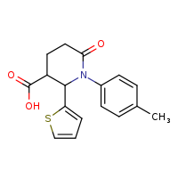 1-(4-methylphenyl)-6-oxo-2-(thiophen-2-yl)piperidine-3-carboxylic acid