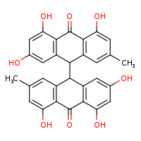 2,2',4,4',5,5'-hexahydroxy-7,7'-dimethyl-9H,9'H-[9,9'-bianthracene]-10,10'-dione