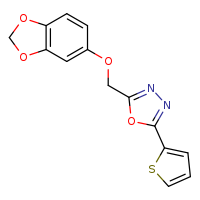 2-[(2H-1,3-benzodioxol-5-yloxy)methyl]-5-(thiophen-2-yl)-1,3,4-oxadiazole
