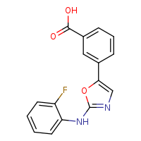 3-{2-[(2-fluorophenyl)amino]-1,3-oxazol-5-yl}benzoic acid