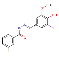 3-fluoro-N'-[(4-hydroxy-3-iodo-5-methoxyphenyl)methylidene]benzohydrazide