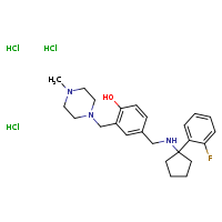 4-({[1-(2-fluorophenyl)cyclopentyl]amino}methyl)-2-[(4-methylpiperazin-1-yl)methyl]phenol trihydrochloride