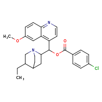 {5-ethyl-1-azabicyclo[2.2.2]octan-2-yl}(6-methoxyquinolin-4-yl)methyl 4-chlorobenzoate