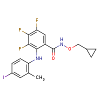 N-(cyclopropylmethoxy)-3,4,5-trifluoro-2-[(4-iodo-2-methylphenyl)amino]benzamide