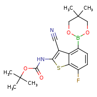 tert-butyl N-[3-cyano-4-(5,5-dimethyl-1,3,2-dioxaborinan-2-yl)-7-fluoro-1-benzothiophen-2-yl]carbamate